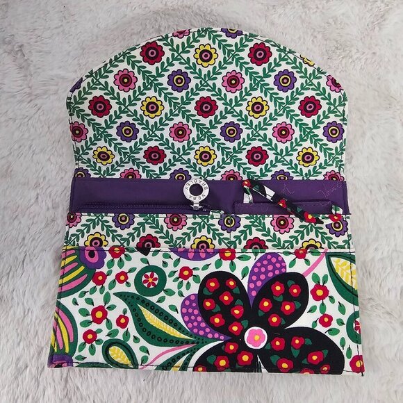 Vera Bradley Viva La Vera Wallet Purple Green Floral Envelope NWOT - Picture 7 of 13